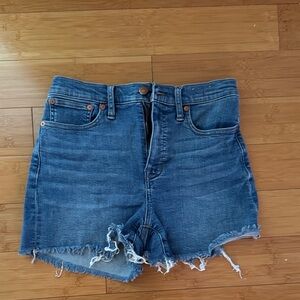 Madewell Distressed Blue Jean Shorts